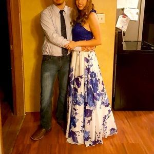 Two piece blue dress